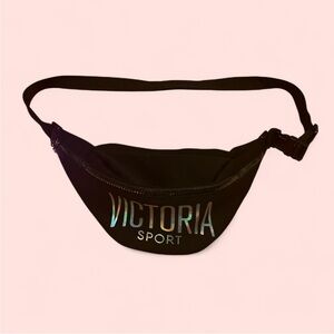 Victoria's Secret Black Fanny Pack with Iridescent Logo